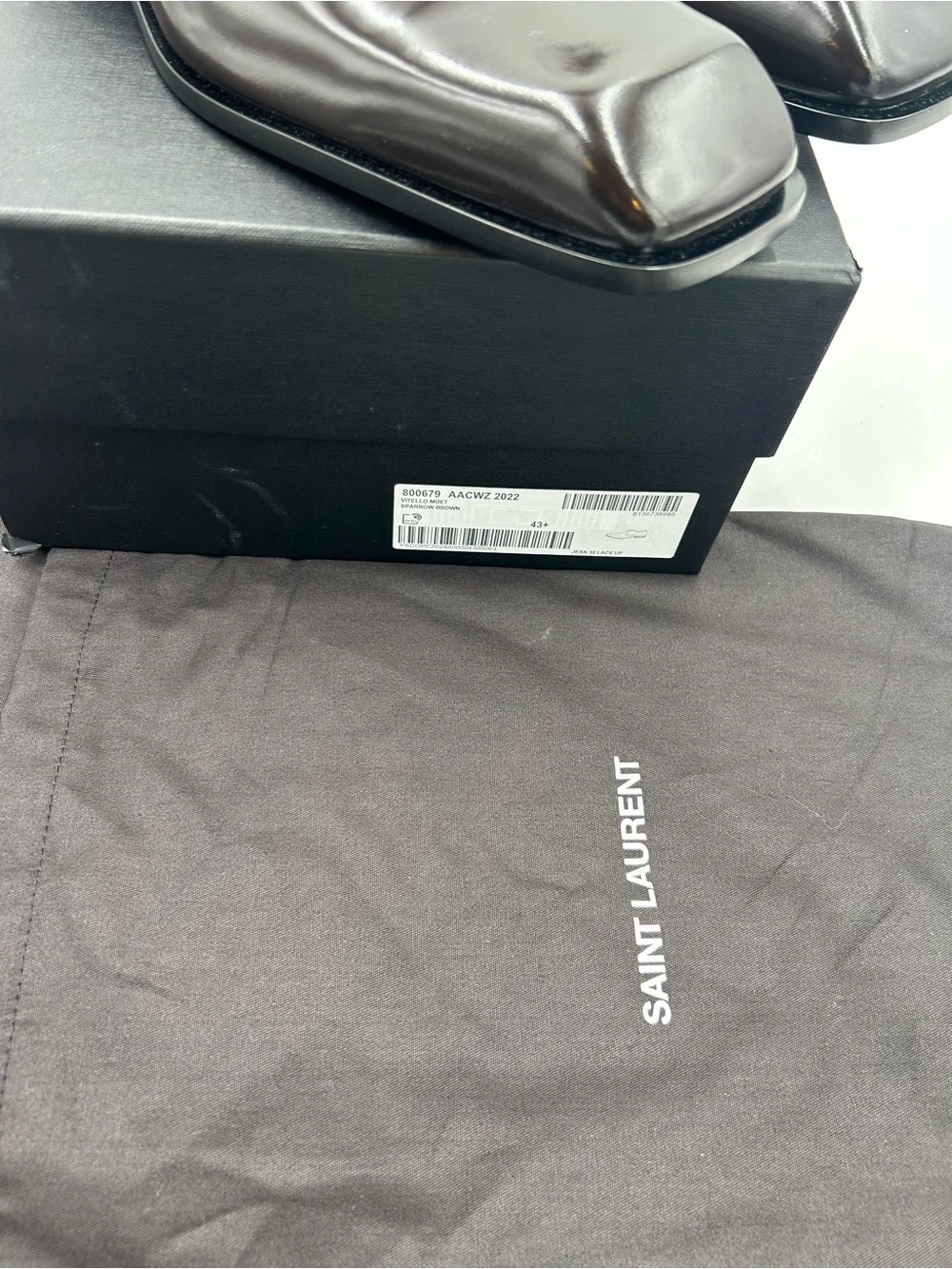 Men's Saint Laurent JEAN Leather, Derby shoes size 43.5/10.5 US  made in Italy
